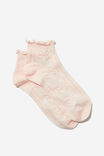 Frill Pointelle Ankle Sock, PALE BLUSH - alternate image 1
