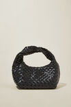 Goldie Mini Handle Bag, BLACK WOVEN SMOOTH - alternate image 2