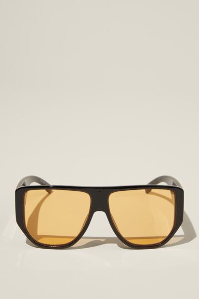 Carlette Shield Sunglasses, BLACK/SOFT APRICOT