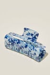 Amber Hair Claw, MARBLE BLUE & WHITE - alternate image 1