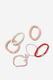 All Tied Up Hair Tie Pack, PINK RED/METALLIC - alternate image 2