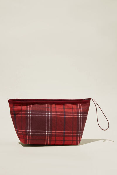 The Holiday Cosy Pouch, BERRY RED CHECK