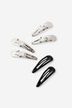 Hair Clips, BLACK/SILVER SNAP - example image 1