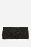 Fluffy Yarn Headband, BLACK - alternate image 1