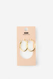 Premium Plated Large Hoop Earring, GOLD TUBULAR - example image 2