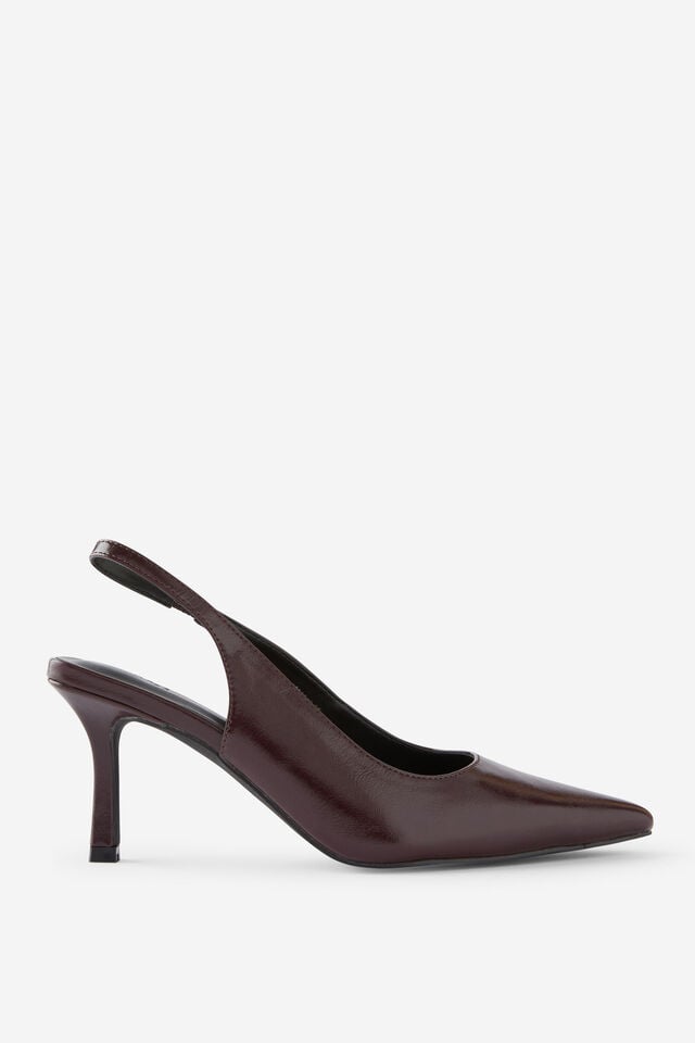 Amber Pointed Slingback, BURGUNDY GLOSS