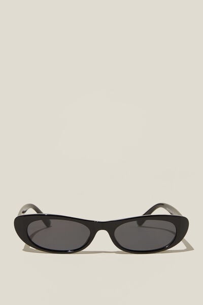 Margot Slimline Cateye Sunglasses, BLACK