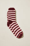 Meias - The Holiday Lounging Sock, BERRY PINK STRIPE - vista alternativa 1