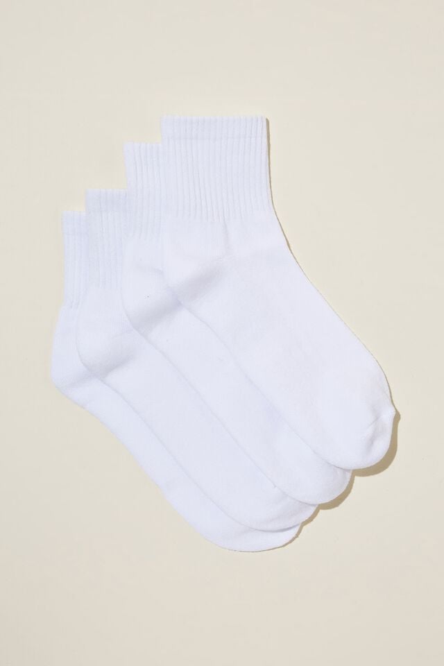 Meias - The Perfect Pair Quarter Crew Sock 2Pk, WHITE