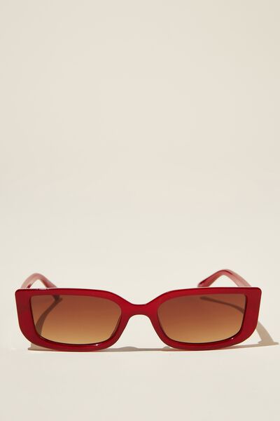 Alexa Slim Line Sunglasses, RUBY RED