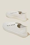 Saylor Lace Up Plimsoll, WHITE BRODERIE - alternate image 3