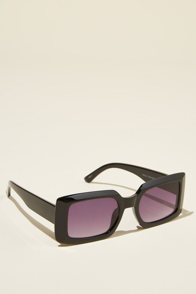Molly Square Sunglasses, BLACK