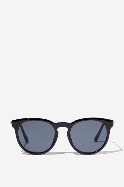 Layla Round Sunglasses, BLACK