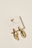 Mid Charm Earring, GOLD PLATED WAVY ANGUALR HOOP - alternate image 2
