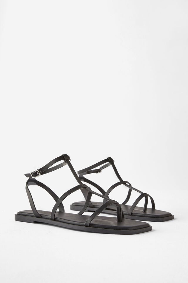 Cannes Toe Post Sandal, BLACK