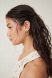 Mid Charm Earring, GOLD PLATED SWIRL STUD - alternate image 1