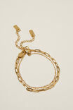 Waterproof Multipack Bracelet, GOLD PLATED LINK CHAIN - alternate image 1