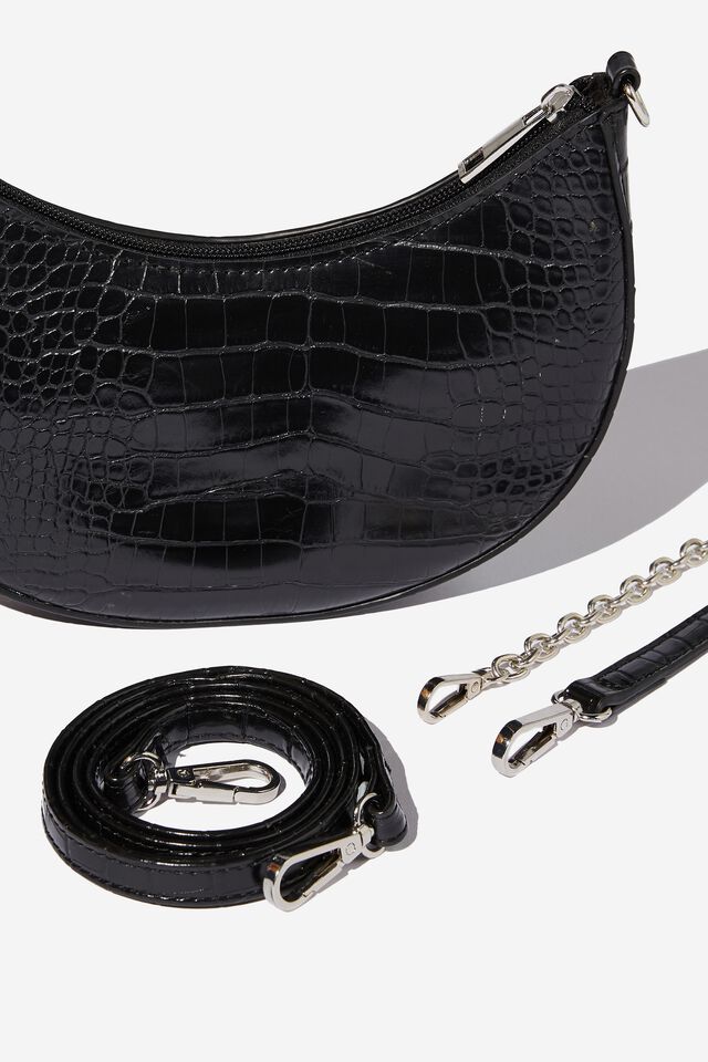 Bolsa - Sadie Multi Strap Shoulder Bag, BLACK TEXTURE