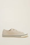 Harlow Lace Up Plimsoll, SAND LINEN - alternate image 1