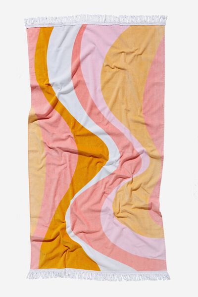 Bondi Rectangle Towel, SOPHIA SWIRL BUBBLEGUM