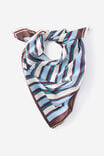 Knot Your Everyday Square Scarf, ALICE STRIPE CHOC BLUE - example image 1