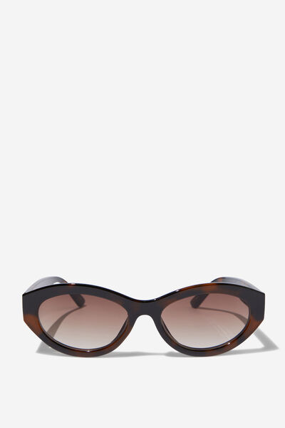 Eliza Subtle Cat Eye Sunglasses, TORT