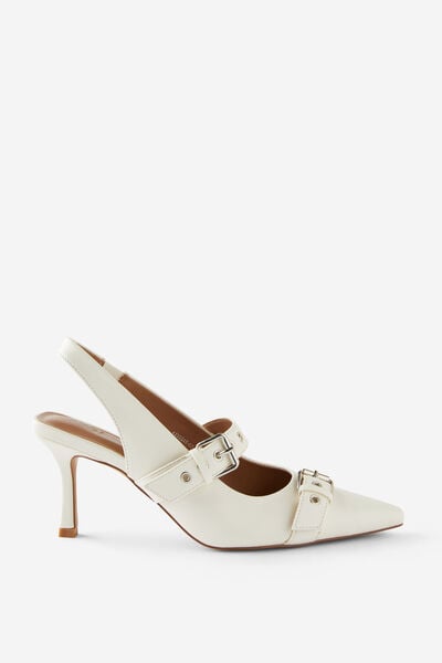 Amber Statement Pointed Slingback, VANILLA BUCKLE