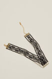 Choker Necklace, GOLD PLATED BLACK LACE - alternate image 2