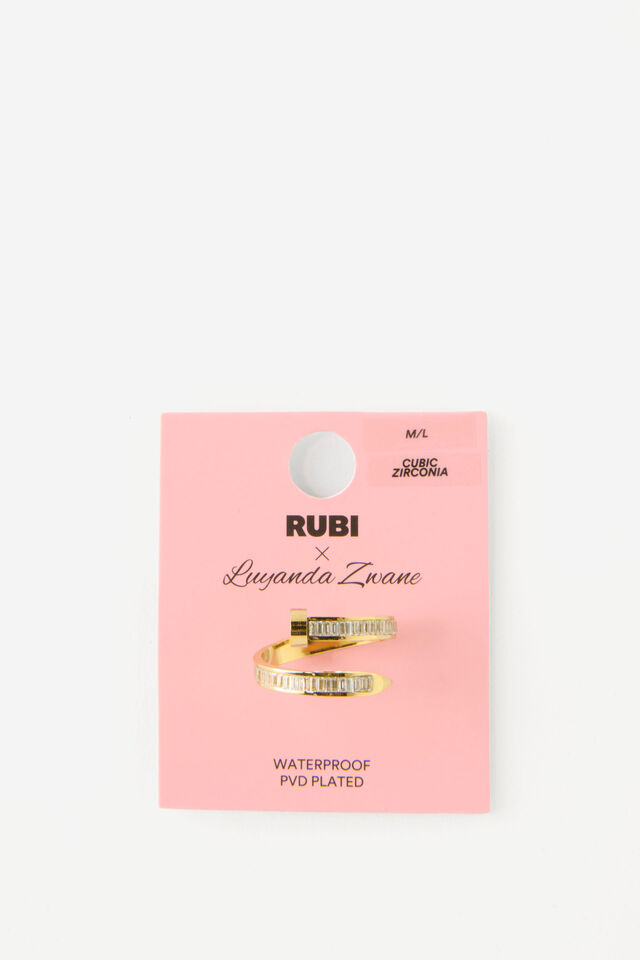 Waterproof Ring Gold Dia Wrap - Rubi X Luyanda Zwane, WATERPROOF RING GOLD DIA WRAP