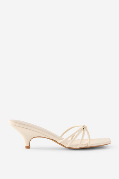 Penny Strappy Kitten Heel, IVORY PU
