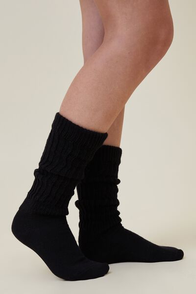 90 S Scrunch Sock, BLACK