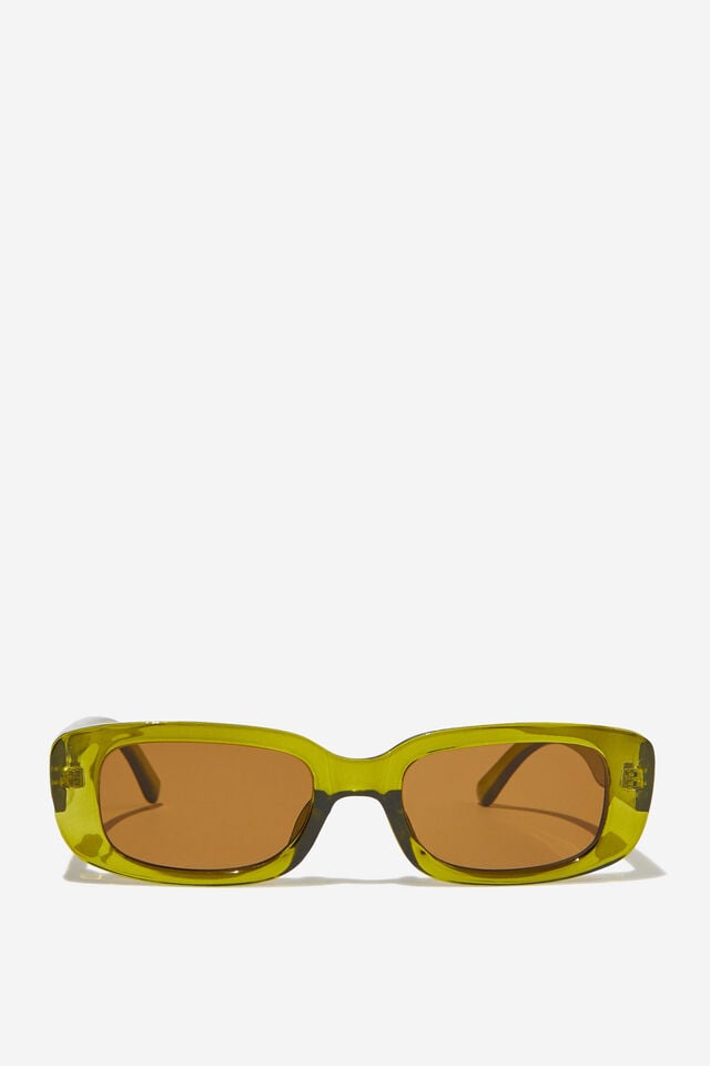 Abby Rectangle Sunglasses, SWEET GREEN