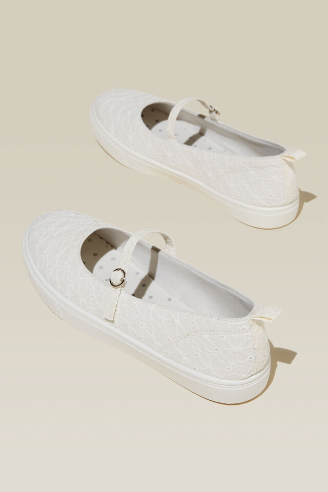 Audrey Mary Jane Plimsoll, WHITE BROIDERIE