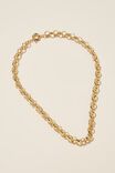Mid Chain Necklace, GOLD PLATED CABLE CHAIN - alternate image 1