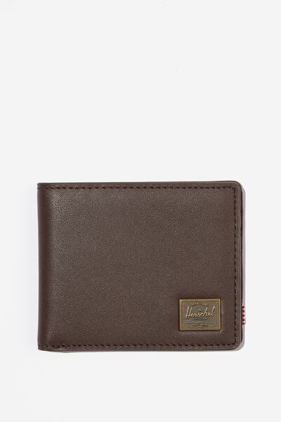 Herschel Hank Leather Rfid Wallet, BROWN