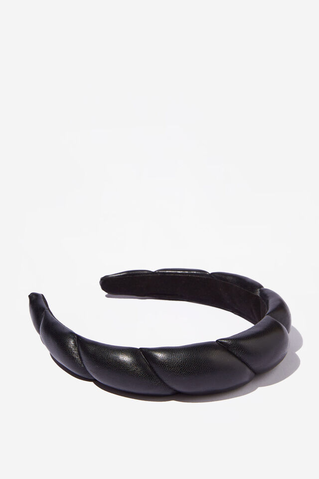 Paris Padded Headband, BLACK CROISSANT