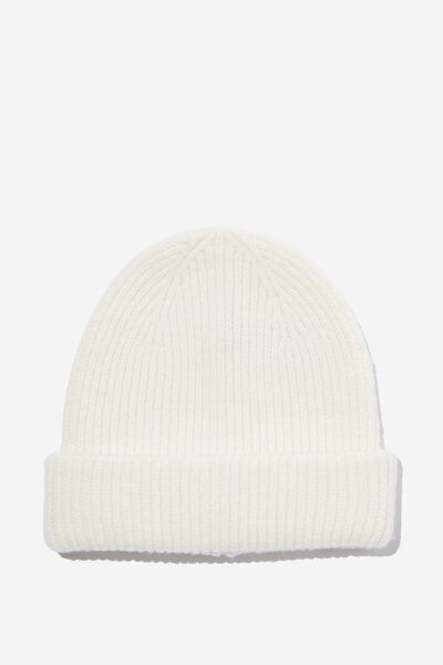 Racquel Ribbed Beanie, WINTER WHITE