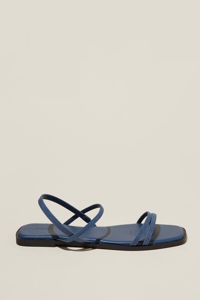 Bondi Strappy Sandal, MID BLUE NUBUCK