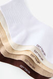 5Pk Quarter Crew Sock, NEUTRAL MARLE MIX - example image 2