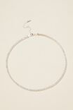 Mid Chain Necklace, STERLING SILVER PLATED TENNIS - alternate image 2