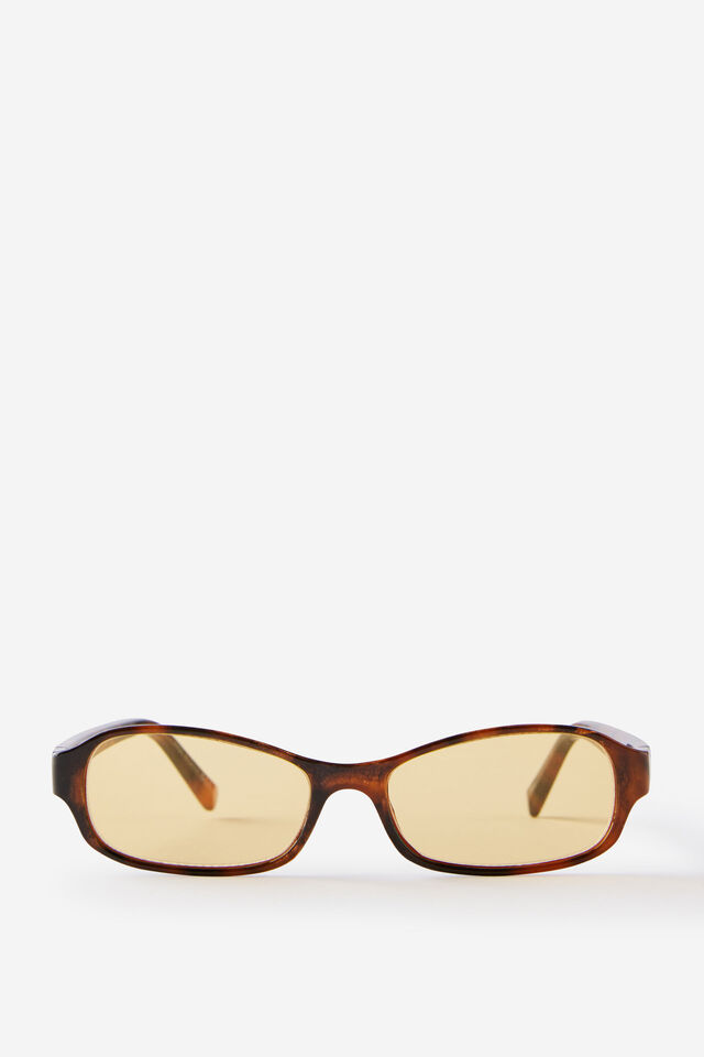Jamie Slim Wrap Around Sunglasses, DEEP TORT/YELLOW