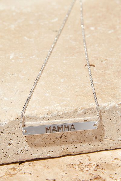 Personalised Premium Pendant Necklace Silver Plate, STERLING SILVER PLATED BAR