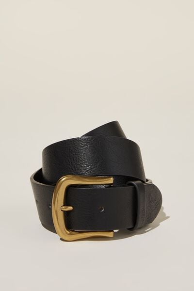 Classic Saddle Belt, BLACK/ANTIQUE GOLD