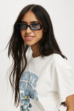 Slim Abby Rectangle Sunglasses, BLACK/BLUE - alternate image 1