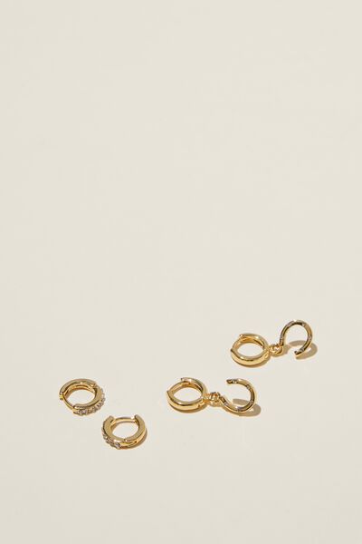 2Pk Mid Earring, GOLD PLATED HORSE SHOE