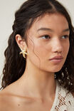 Mid Charm Earring, GOLD PLATED STARFISH - alternate image 2