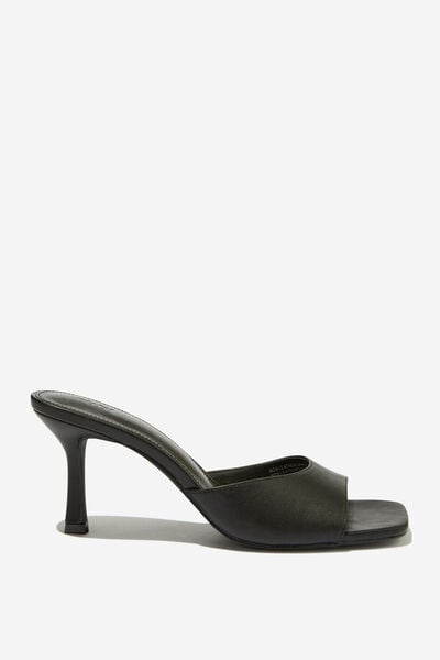 Edie Minimal Mule, BLACK SMOOTH