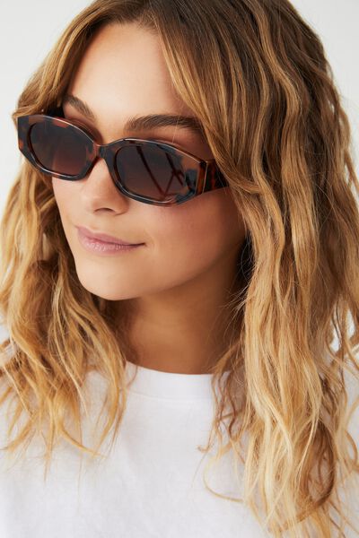 Annabelle Angular Sunglasses, TORT