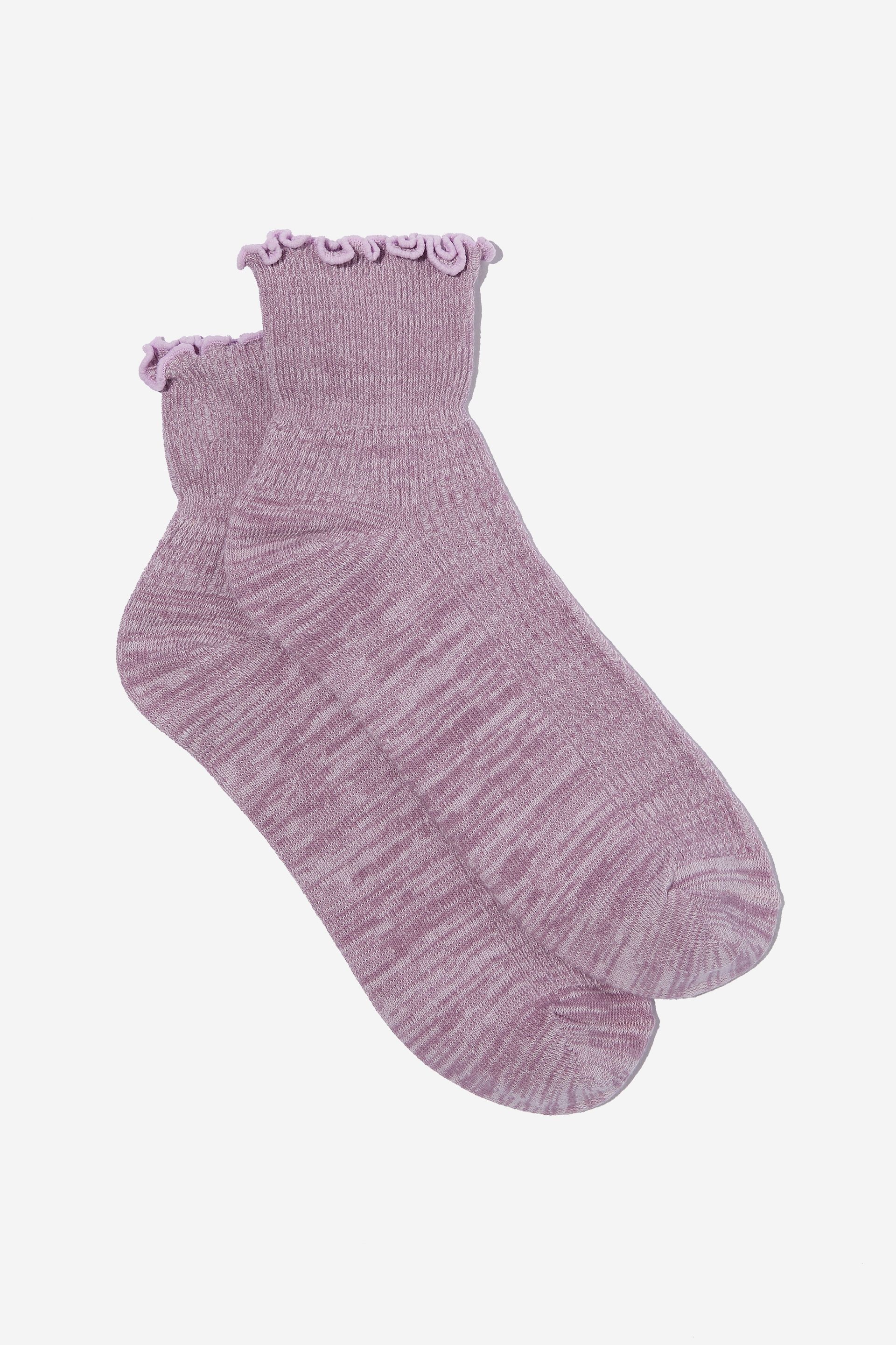 Women Socks | Frill Ribbed Ankle Sock - JN80628