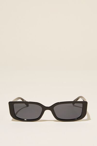 Alexa Slim Line Sunglasses, BLACK